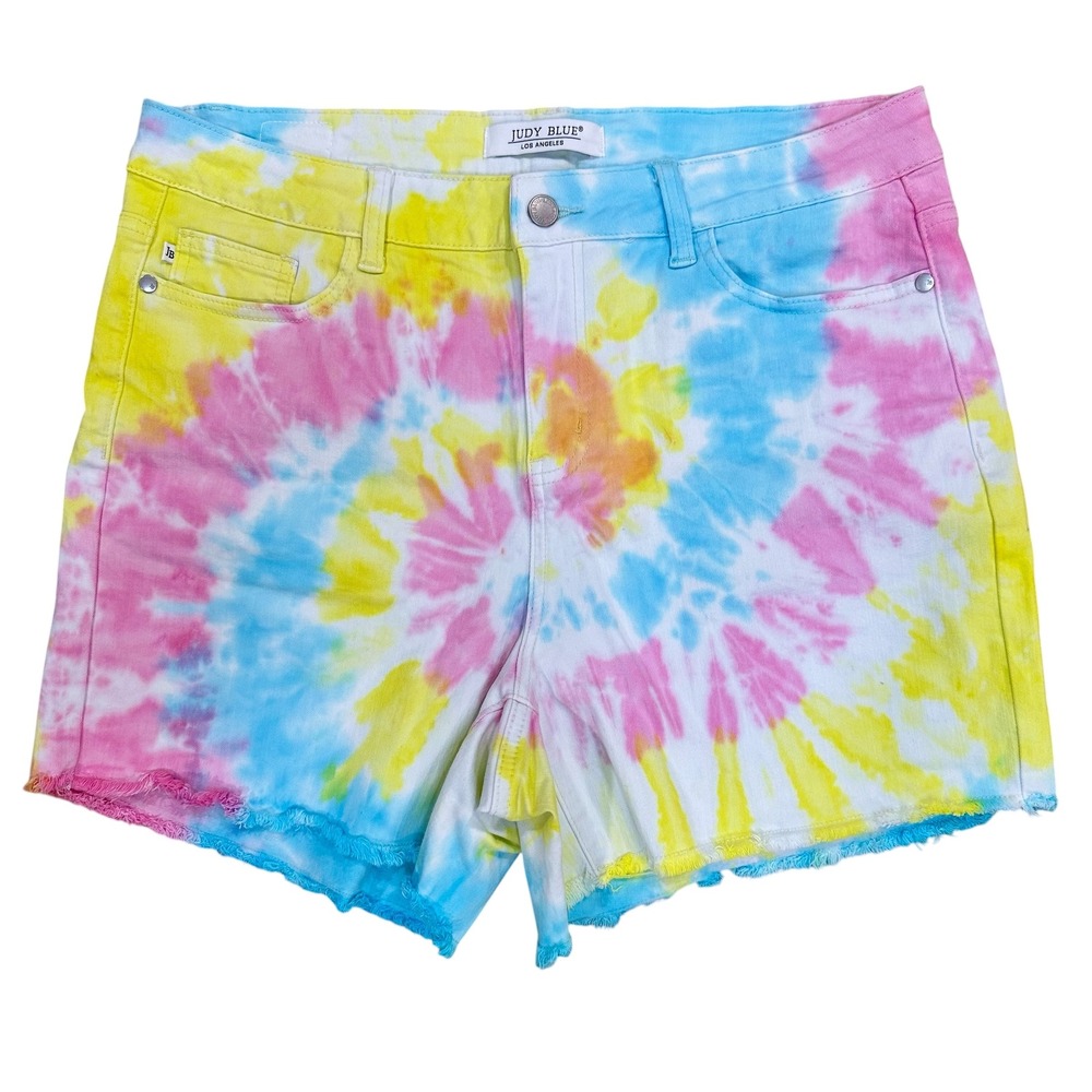 Judy Blue Denim Shorts Tie Dye Multi Color Women 1XL